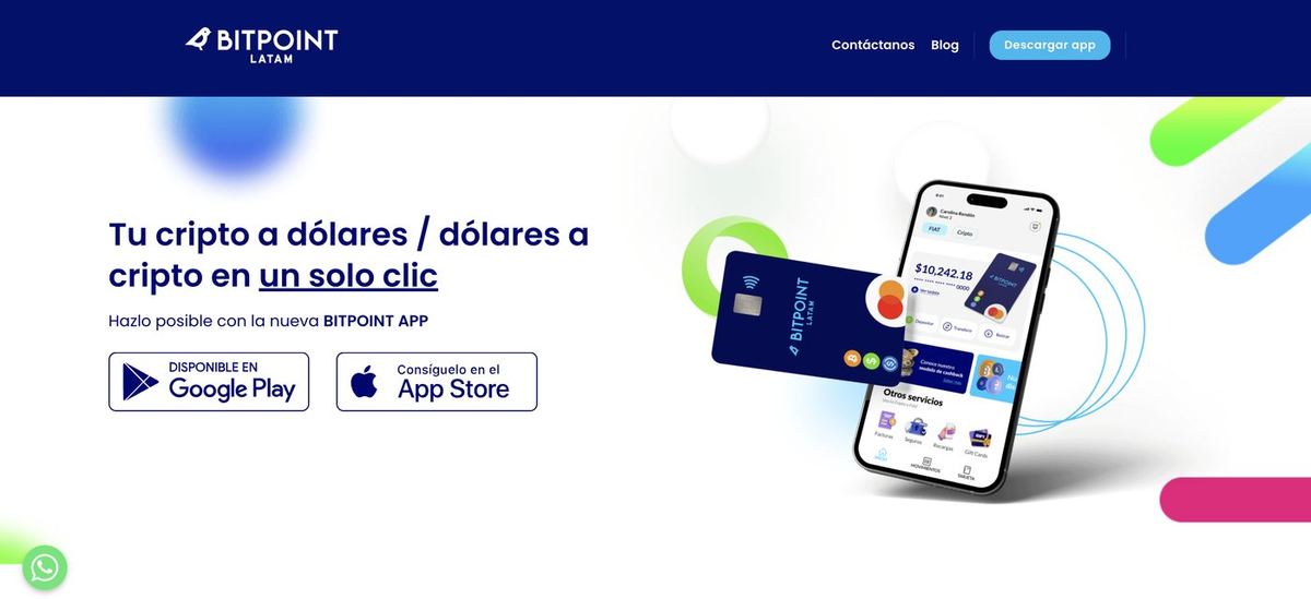 Captura de pantalla del sitio web de BITPOINT Latam, exchange de criptomonedas (sitio descontinuado)